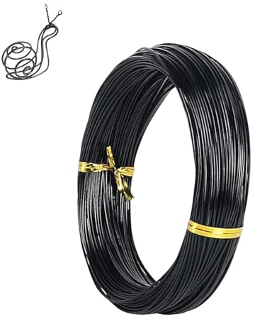 18 Gauge Aluminum Craft Wire 1mm 165 Feet,Black Bendable Sculpting Metal Wire,Metal Crafting Wire for Sculpting,Wreath Craft,Floral Making,Jewelry Making,Weaving and Wrapping Black Wires