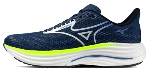 Mizuno Wave Rider 29 - Herren Laufschuh - Estate Blue/White/Lightning Yellow