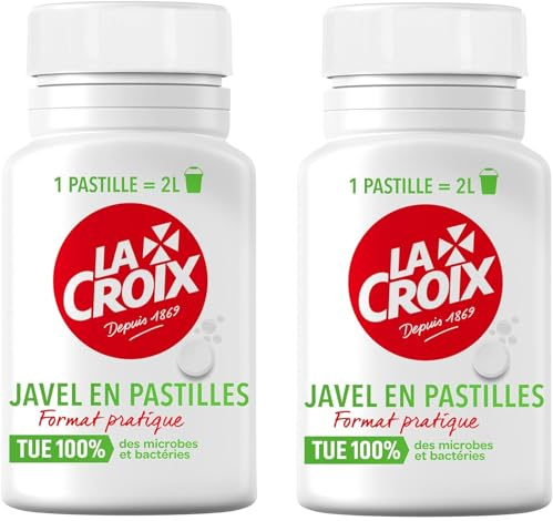 Javel En Pastilles La Croix - Boîte de 40 Pastilles - Lot de 2 - Vendu Par Lot - Offre Spéciale