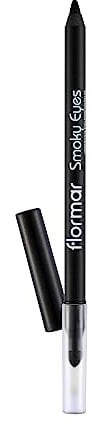 Flormar Smoky Eyes Waterproof Eyeliner - eyeliner wasserfest Stift mit Schwamm-Applikator – Hochpigmentierter Kajalstift für Smoky Eyes & Präzise Linien – 1 Carbon Black