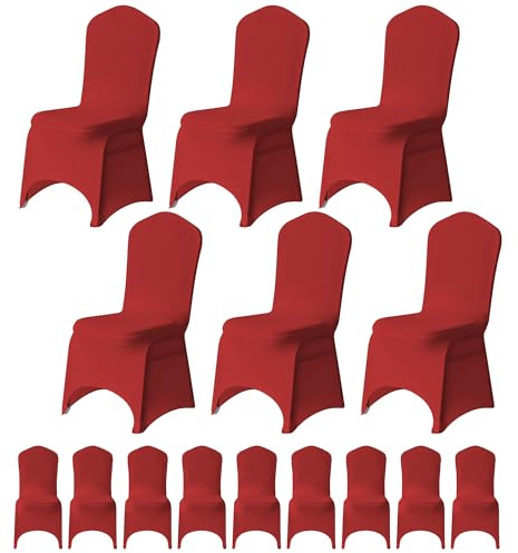 WedDecor Red Banquet Protective Chair Cover Stretchable Cover for Weddings Decoration, Conferences, Events, Birthday & Christmas Parties, Hotel, Restaurant, 20pcs