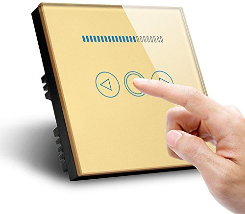 Led Touch Dimmer Switch 500W Crystal Panel Wall Controller Switch for Led Dimmer Lamp (Glod)