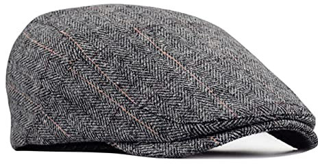 besbomig Schiebermütze Barret Flat Cap Schirmmütze für Herren Damen, Gatsby Newsboy Cap Baskenmützen Golfermütze, Frühling Herbst Winter, 55-59cm