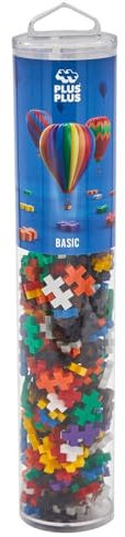 Plus-Plus 9604185 Mini Geniales Konstruktionsspielzeug, Tube Basic Mix, Bausteine-Set, 240 Teile, bunt, 300.4185