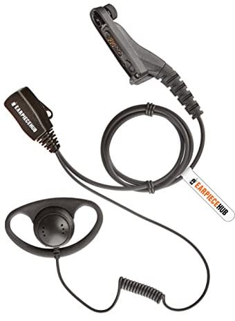 D Shape Earpiece for MOTOROLA DP3400, DP3600, DP3401, DP3601, DP4400, DP4401 DP4600, DP4601, DP4800, DP4801 Multi Pin Radio with PTT Microphone.