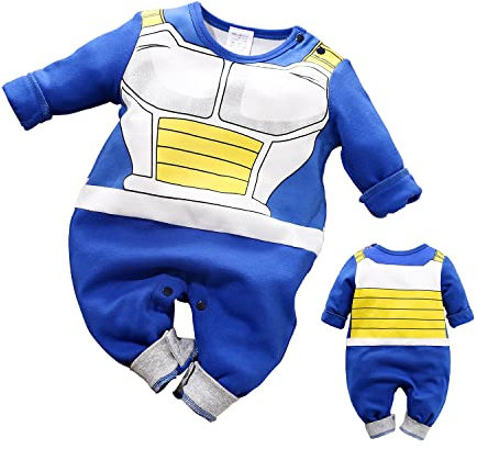 IURNXB Mono para bebé recién Nacido de Manga Corta con diseño de Dibujos Animados para niños y niñas Azul,Naranja,1-24 meses (6-9 meses, Azul)
