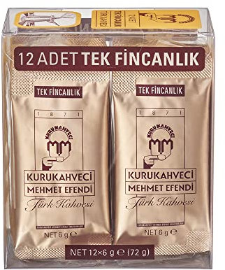 Mehmet Efendi Türkischer Kaffee Eine-Portion-Packung 6g - 12 Stück (72g)