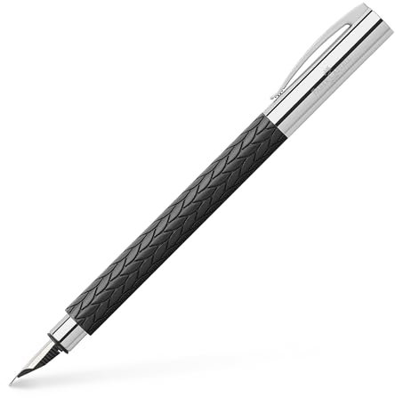 Faber-Castell 146060 - Füller Ambition, Feder M, 3D leaves Schwarz, 1 Stück