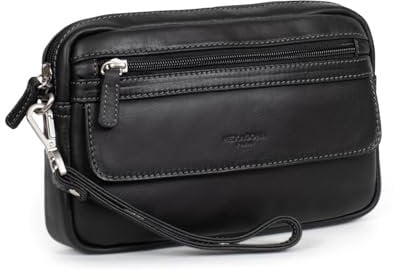 Hexagona Pochette en Cuir ref 47969 Noir 23 * 15 * 4 c