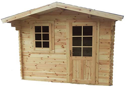 CABEX CO. S.r.l. - Casetta Ricovero Attrezzi da Giardino in Legno, Sistema Block House, Doghe Spessore 19 mm. Modello [BLOC25x25/19]