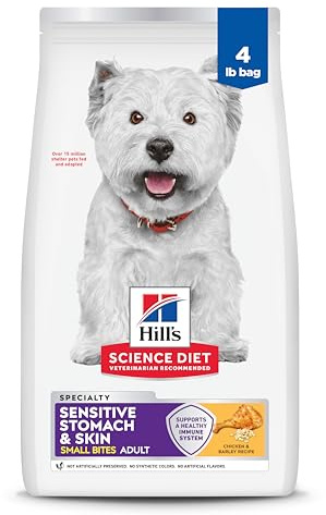 Hill's Science Diet Adult Sensitive Stomach & Skin Small Bites Dry Dog Food, Chicken, 4 lb. Bag