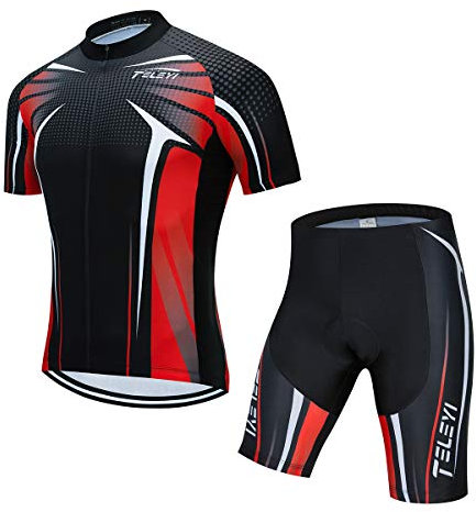 Weimostar Radtrikot Herren Set Kurzarm Rennrad Trikot Set Sommer Radbekleidung 4D Gel Fahrradbekleidung Fahrrad Bekleidung Anzug Atmungsaktive Fahrradtrikot Set CC64