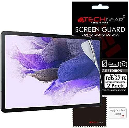 TECHGEAR 2 Pack Galaxy Tab S7 FE 12.4 Anti Glare Screen Protectors (SM-T730 / SM-T736), MATTE Screen Protector Guard Cover Designed for Samsung Galaxy Tab S7 FE 2021