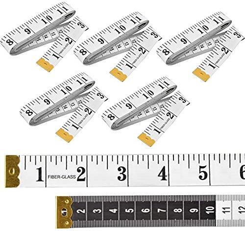 5 Stück Rollmaßband 2m, Bandmaß, Maßband cm/zoll, Maßband Angeln, 2 in 1 - Massband cm + INCH Schneidermaßband, Massband Körper 200cm, Zentimetermaßband 2m für Familienmaß