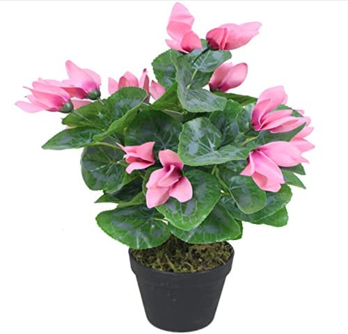 Leaf Cylamen Plante Artificielle Fleur Plastique Soie Rose 38cm