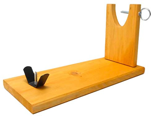 Tradineur - Jamonero de madera, modelo Luna, soporte para pata y paleta de jamón serrano e ibérico con agarres metálicos, fácil montaje, fabricado en España - 21,5 x 39,5 x 16,5 cm - Modelo aleatorio