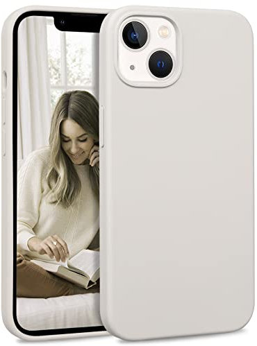 IMIKOKO Silikon Hülle für iPhone 13 Beige, Matt Dünn Handyhülle Creme Gummi Schutzhülle Kompatibel mit iPhone 14 6.1 Zoll