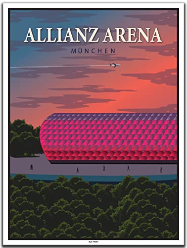 BLN PRINT Allianz Arena München (1) - Vintage Travel Poster