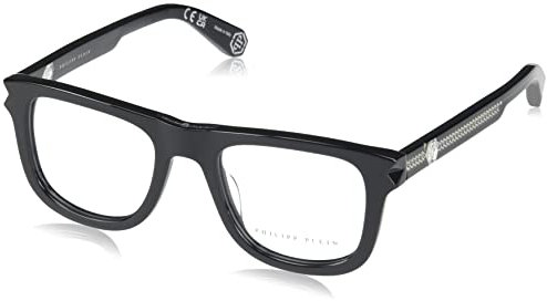 Philipp Plein Unisex VPP023V Sunglasses, Shiny Black, 51