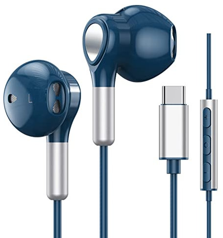 USB C Kopfhörer für Samsung Galaxy S24 S23 Ultra S22 S21 FE S20 A53 A54 USB C Kopfhörer mit Mikrofon In-Ear Kopfhörer mit Kabel Ohrhörer USB Typ C für iPhone 16 15 iPad Pro Air 5 Mini 6 Google Pixel 9