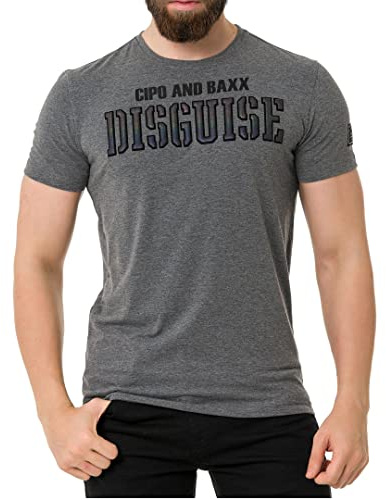 Cipo & Baxx Herren Prägedruck Print T-Shirt Kurzarm CT737