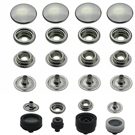 Ringfeder Druckknöpfe + passendes ISTA TOOLS Werkzeug kompatibel mit Prym Vario-Zange, Snaps Buttons Metallknöpfe rostfreie Knöpfe Ringfederverschluss (10 Stück - 12,5 mm)