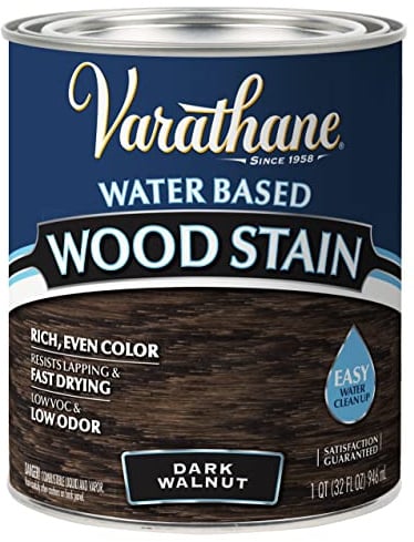 Varathane 381119 Water Based Wood Stain, Quart, Dark Walnut