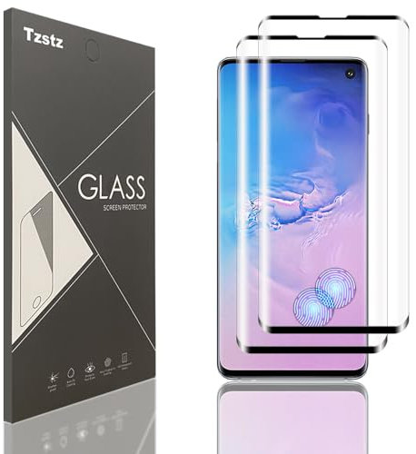 Tzstz 2 Pièces Verre Trempé pour Samsung Galaxy S10 4G Protection Écran ,3D curved glass,Sans Bulles, Anti-Rayures,HD Film de Protection D'écran