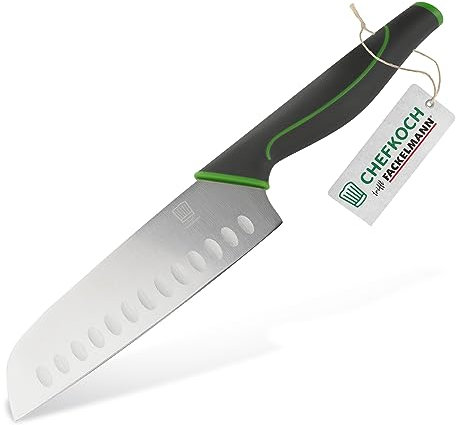 CHEFKOCH Santokumesser – Messer zum präzisen Schneiden von Fisch, Fleisch, Gemüse & Co. – Scharfe Premium Edelstahlklinge – Multitalent in der Küche: Das asiatische Kocherlebnis