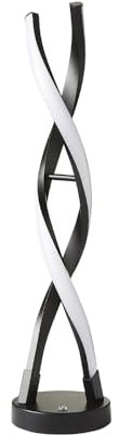 ValueLights | Matt Black Double Twist Table Lamp Integrated LED Touch Button Lighting | Table Lamps, Home Décor & Improvement Essential