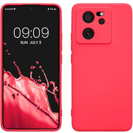 kwmobile Custodia Compatibile con Xiaomi 13T / 13T Pro Cover - Back Case per Smartphone in Silicone TPU - Protezione Gommata - rosa shocking