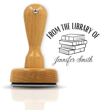 JUST REFINE® Exlibris Stempel Personalisiert - Buch Stempel 'From The Library Of' - Individuell mit deinem Namen (Design 6, 40mm)