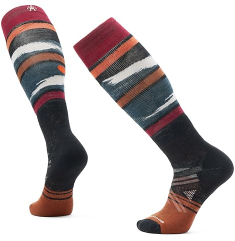 Smartwool Mens Ski Full Cushion Midnight Ski Pattern Over The Calf Socks Black Large