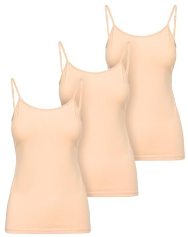 Ladeheid Unterhemd Damen Spaghetti Top Baumwoll Unterwäsche Damen, Weiches Tank Top, Unterhemden, Set 3 Stück LA40-263