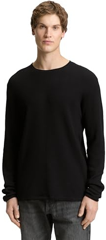 TOM TAILOR Denim Herren Structured roll Edge Knit 1042517