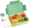 iNeibo Bento Box Lunch Box, 1330ML Bento Box for Kids Children with 6 Compartments Cutlery Set, Leak Proof Lunch Box for Kids Adults, Snack Box for School Kindergarten,Nursery, Office