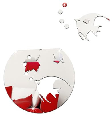 Uonlytech Moderne Deko-aufkleber für Zuhause Fischtank Spiegel Wandaufkleber Einfach Anzubringen und Zu Entfernen Pvc-material