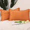 Madizz 2er Set Fransen Chenille Schlicht Zierkissenbezüge Modern Kissenbezug Kissenhülle Sofakissen Lendenkissen für Sofa Schlafzimmer Orange 40x60 cm