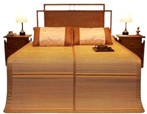 AMYSTY Sommer-Schlafmatte Sommer-Kühl-Isomatte Sommer Schlafmatte Bambus Kühlmatten Klimaanlage Klapp Pads Bettwäsche Für Hause Bambusmatten-Bett Sommerschlafmatte(180 * 200cm)