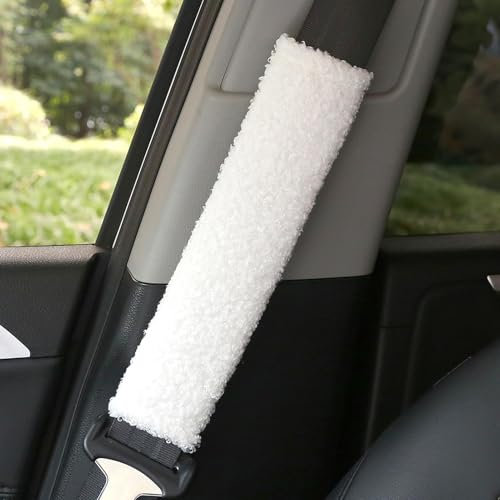 4 Stück Gurtpolster Auto Lammwolle Autogurtpolster Polsterung für Sitzgurt Auto Gurt Universal Sicherheitsgurt Polster Autogurt Polster Gurtschoner Schulterpolster für Kinder und Erwachsene