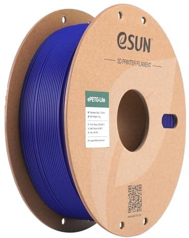 eSUN PETG Filament 1.75mm, hohe Zähigkeit PETG Filament, 1KG Spule (2.2 LBS) 3D-Druck Filament für 3D-Drucker, Einfarbig blau