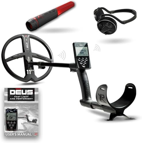 XP Metal Detectors Deus - with WSAUDIO Headphones & MI-6 Pinpointer - Weatherproof and Fully Wireless - 11 X35 Coil, Remote Control & S-Telescopic Stem (DEUS-28X35RCEG + WSAUDIO + MI-6)