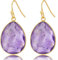 LILIE&WHITE Orecchini Pendenti in Pietra Naturale Viola, Anallergici, Resistenti al Colore, Eleganti e per Regalo, Per Ogni Occasione