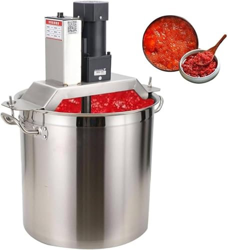 Commercial Electric Food Stirrer Pot, Automatic Food Mixer Pot Stirrer Mixer, Multi-Function Garlic Chili Sauce Frying Pan, Stainless Steel Stand Sauce Jam Mixing Blender