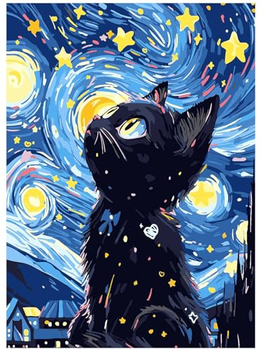 KiKiHong DIY 5D Diamant Painting Katze Bilder,Diamond Painting Set für Kinder Erwachsene,Malen nach Zahlen Diamant Anfänger,Home Wand Dekoration(30x40cm)