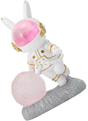 Yardwe Nachtlicht für Kinder Entzückende Hasenlampe Astronauten Dekorativ für Schlafzimmer und Kinderzimmer