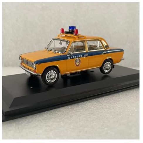 ZHRDWE Modellauto Metall 1:43 Für Polnisches Polizeiauto Lada BA3 2101 Sammlerstück Aus Metalldruckguss-Automodell Fahrzeugspielzeug Display Ornamente Spielzeugauto(Yellow)