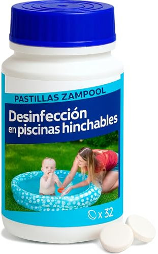 Pastillas Cloro Piscina Pequeña Ideal para Piscina Desmontable o Hinchable Fácil Dosificación y Seguridad Infantil - Biocida PT02 – Nº Registro ROESB 18-60-09375
