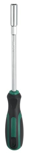 sourcing map Metric Nut Driver 8mm CR-V Non-Magnetic Tip Hollow Shafts Hex Socket Screwdriver with Anti-Slip Handle for Automobile Repair Bit Driver, Green/Black