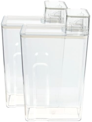 HONITANO Nachfüllbare Waschpulverbox Transparent 2 Stück Wäschebehälter mit großem Fassungsvermögen für Haushalt und Hotel